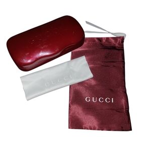 Gucci Burgundy Eyewear Case Set